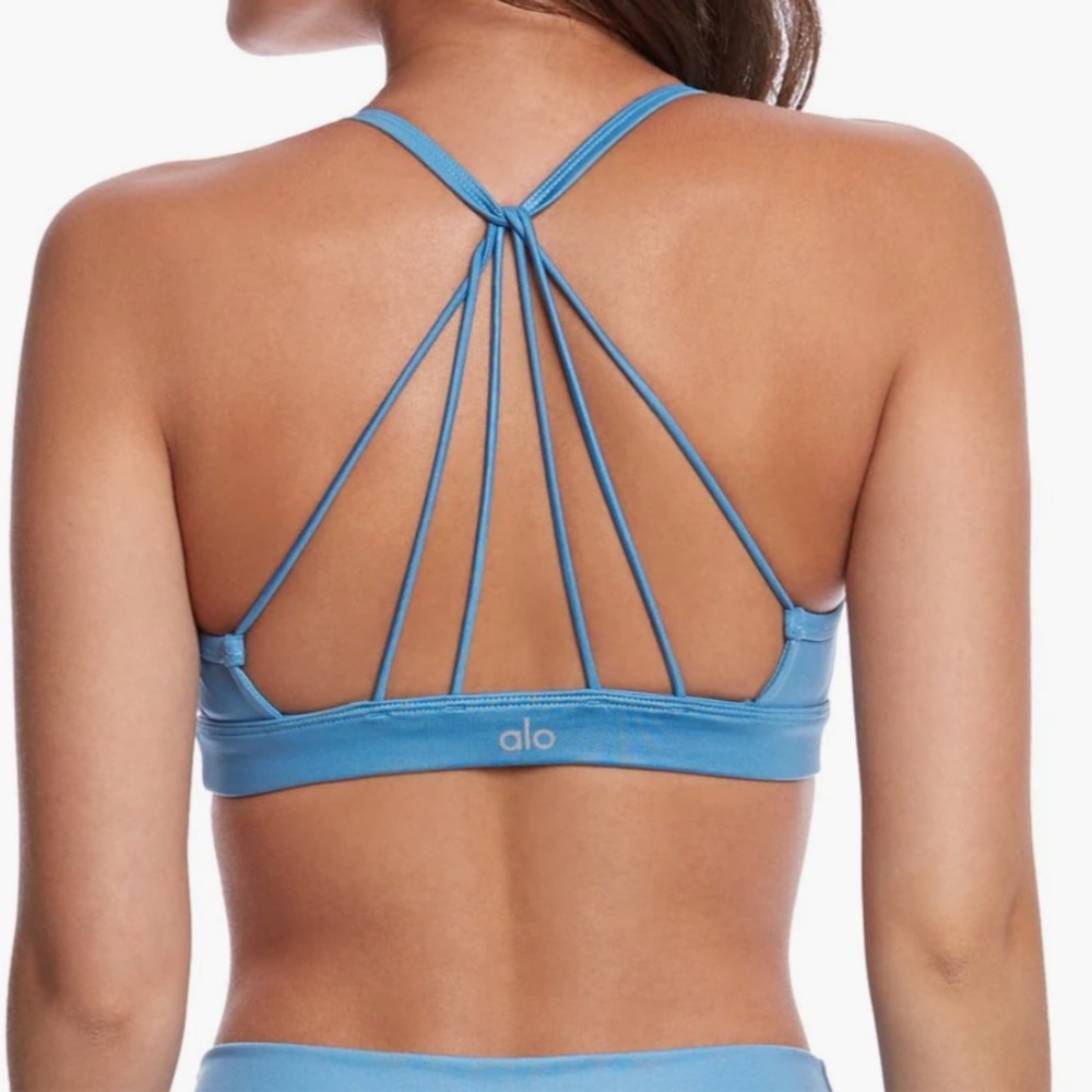 ALO Yoga Blue Strappy Bra